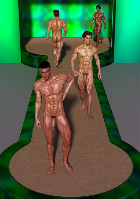 Nude Male Fashion Catwalk Digital Art By Barroa Artworks Fine Art