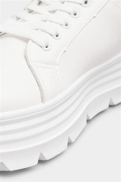 Limited Collection White Platform Chunky Trainers In Regular Fit