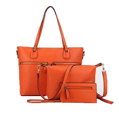 Orange Tote Bag Set Great For Office Use