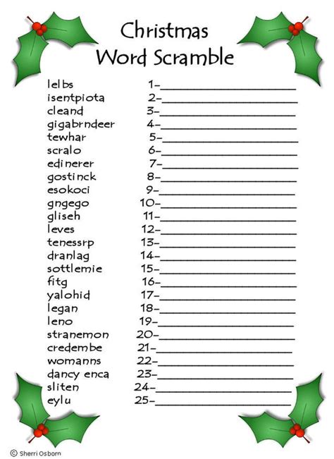 Free Printable Christmas Games For Adults With Answers Printable Online
