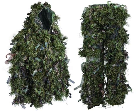 Hybrid Woodland Camouflage Ghillie Hunting Suit Light Weight Green