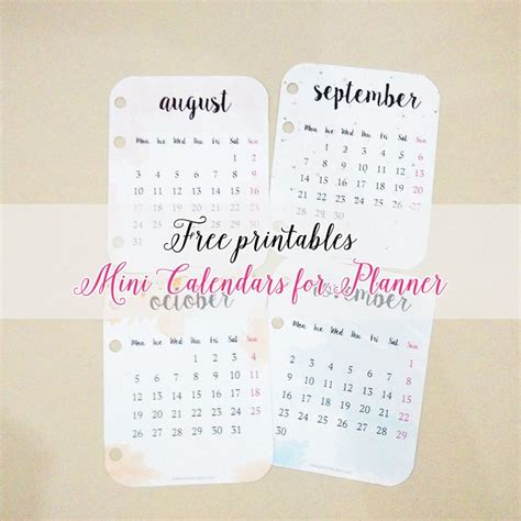 Mini Calendar Template Shadowlasi