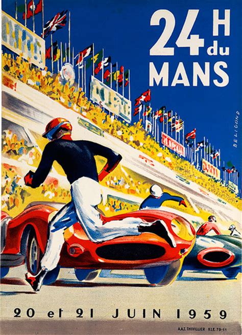 Dp Vintage Posters 24 Hours Le Mans 1959 Original Vintage F1 Racing