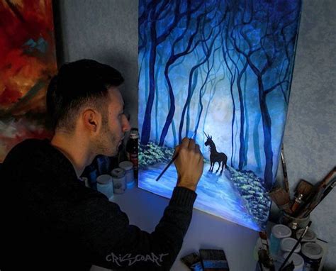 Italian Artists Mystical Glow In The Dark Paintings Come To Life At Night