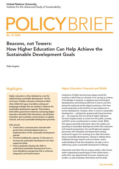 Because your research matters to decision makers! Policy Brief Provides Guidance for Upscaling the SDGs in ...