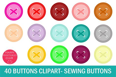 40 Button Clipart Sewing Button Clipart Scrapbook Buttons 137146