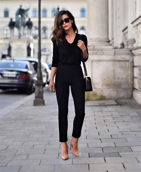 All Black Nude Pumps Pinterest Blancazh Stylish Work Outfits