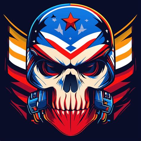 Premium Vector American Flag Inspired Skull Art