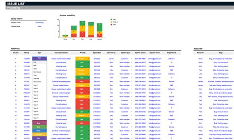 Issue Tracker Excel Template