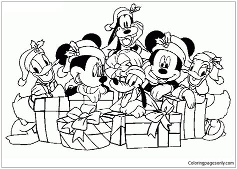 Check out this collection of mickey mouse coloring pages and select one for your little one. Mickey Mouse and Friends Christmas Coloring Pages ...