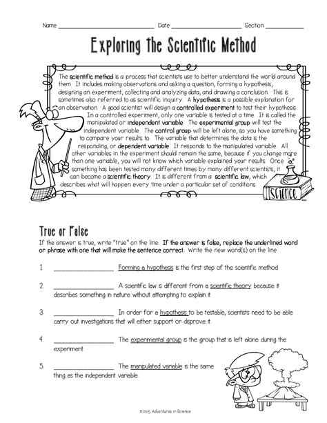 Scientific Method Worksheet Printable