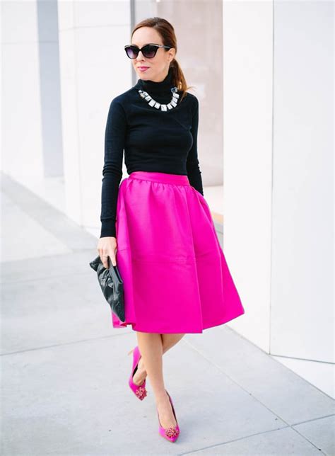 Bright Pink Midi Skirt Dress Ala
