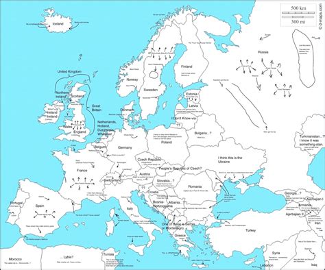 Blank Map Of Europe Shows The Political Boundaries Of The Europe