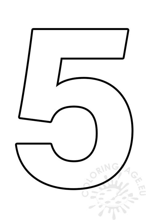 Number 5 Template Coloring Page