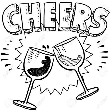 Doodle Style Cheers Celebration Illustration In Vector Format