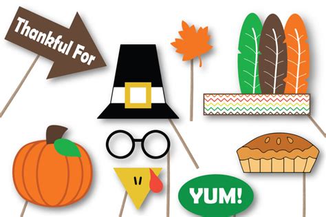 Download Thanksgiving Photo Booth Props - SVG Cut Files - DXF - PNG ...