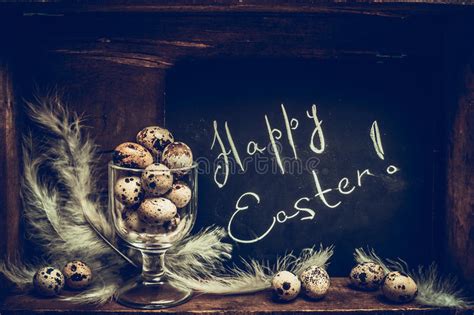 Vintage Happy Easter Greeting Card Stock Photo Image Of Background