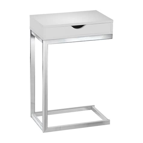 Monarch Specialties Contemporary Accent Side End Table W Drawer White