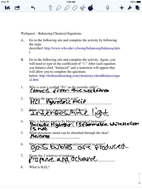 Balancing chemical equations can look a bit daunting and it scares a lot of students. Balancing Equations Worksheet Answers | louiesportsmouth.com