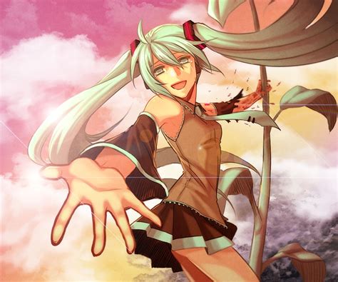 Crying Hatsune Miku Hello Planet Vocaloid Ktsis Tears Torn Clothes