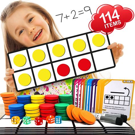 Buy Magnetic Ten Frame Set 4 Durable Ten Frames 50 Colorful Counters
