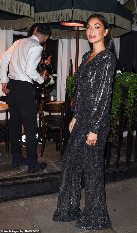 Nicole Scherzinger Looks Glamorous In A Grey Sequin Jumpsuit As She