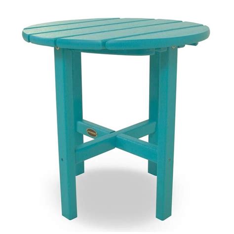 Polywood Round Outdoor End Table 18 In W X 18 In L In The Patio Tables