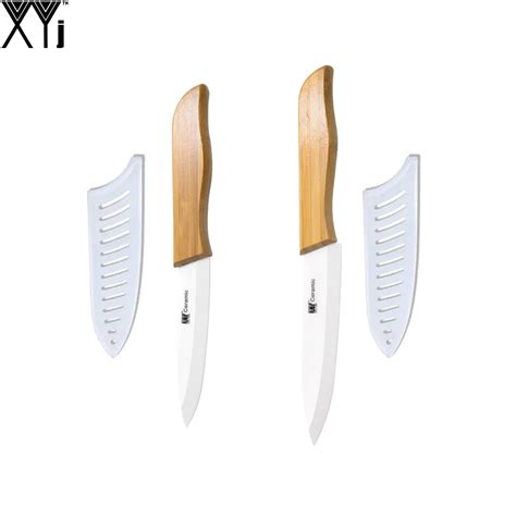 Eco Friendly Kitchen Knife Zirconium Blade Bamboo Handle Cooking Tools