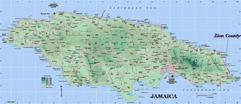 Detailed Map Of Jamaica Map Of Detailed Jamaica Caribbean Americas