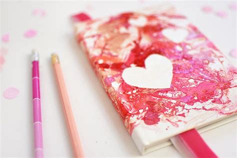 Marbled Heart Notebook Diy Crafts Valentines Crafts