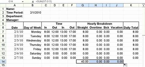 50 Excel Formula For Time Card Ufreeonline Template