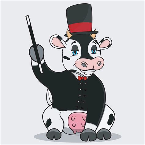 Character Cow With Magician Custome 4267872 Vector Art At Vecteezy