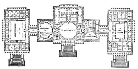 U S Capitol Plan Of The Principal Story Capitole Us Capitol