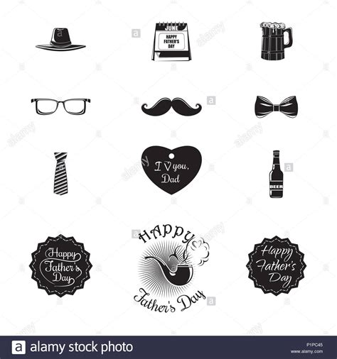 Y para el mejor padre del mundo, ese que siempre esta allí cuando lo necesitas, ese padre único y maravilloso que se merece lo mejor. Día del padre iconos y colección de letras. En blanco y ...