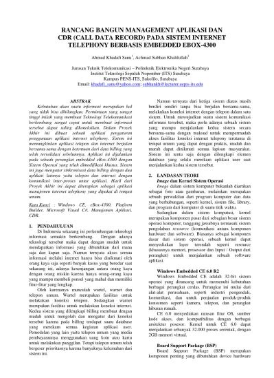 Rancang Bangun Management Aplikasi Dan Cdr Call Data Record Pada Sistem Internet Telephony