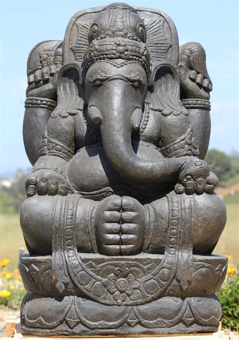 Sold Large Stone Garden Ganesha Sculpture 40 113ls590 Hindu Gods