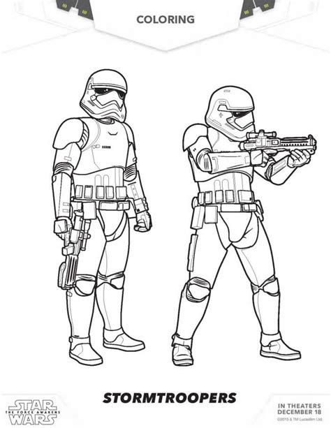 Find more coloring pages online for kids and adults of lego stormtrooper star wars coloring pages to print. Star Wars coloring pages, The force awakens coloring pages