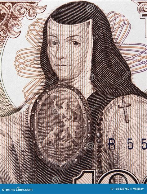 Sor Juana Ines De La Cruz Portret Op Mexico 1000 Pesos 1985 B Stock