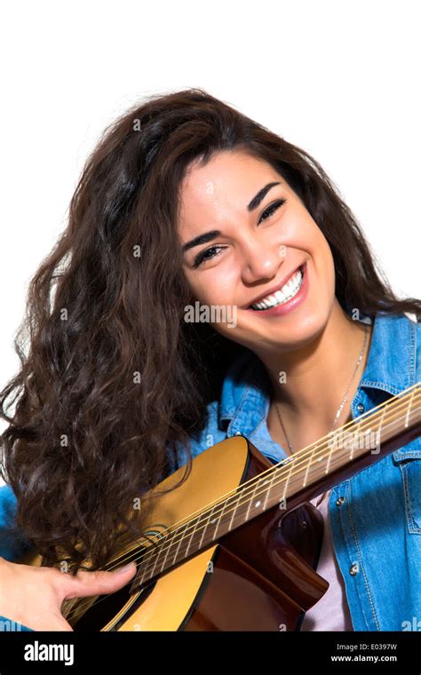 Young Woman Playing Guitar Stock Photo Alamy