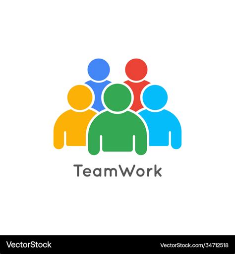 Teamwork Icon Business Concept Team Work Logo Vector Image