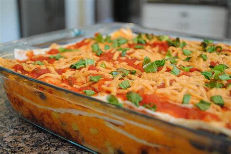 This layering is easy to do, because you don't have to fill and roll the tortillas. Layered Sweet Potato Enchilada Casserole