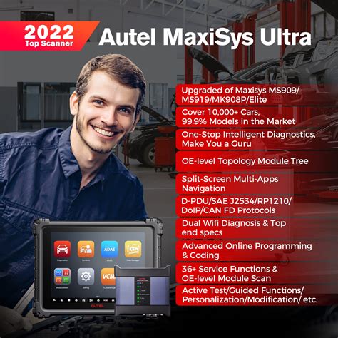 Buy Autel Maxisys Ultra 2022 Msultra Top Auto Diagnostic Scanner With