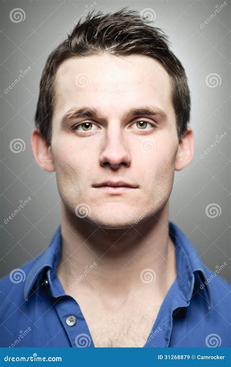 Caucasian Man Blank Expression Profile Portrtait Stock Image Image Of
