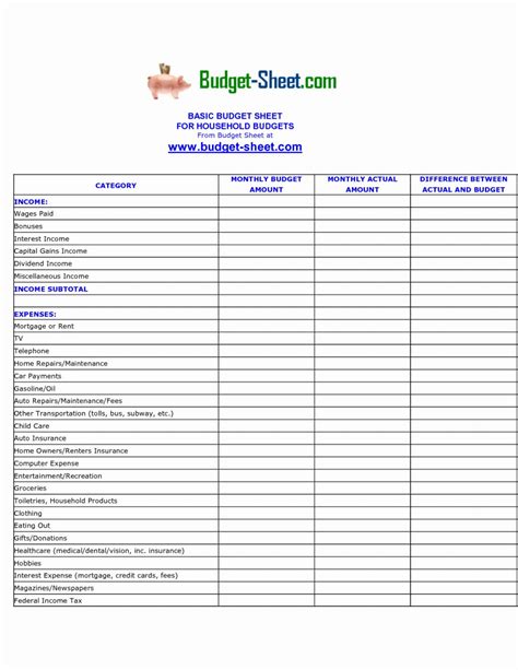 Example Of Personal Budget Spreadsheetel How To Create In For With
