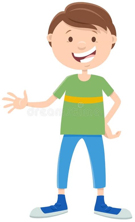Happy Comic Boy Cartoon Character Stock Vector Illustration Of Pupil