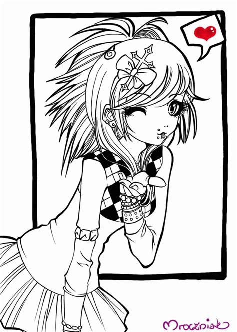 Anime Emo Girl Coloring Pages Chibi Coloring Pages