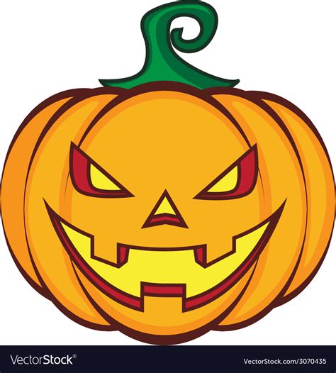 Halloween Cartoon Pumpkin Jack Lantern Isolated On