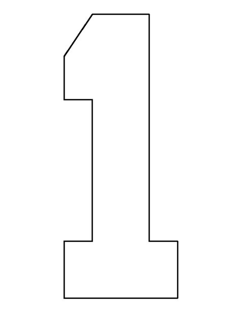 Number 1 Pattern Use The Printable Outline For Crafts Creating