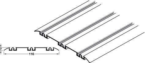 Bottom Track Triple For Aluminium Framed Sliding Doors Aluflex 80