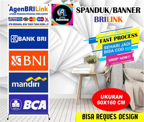 Spanduk Banner Berdiri Agen BRILink Bebas Transfer Lazada Indonesia